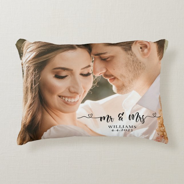M. et Mme Mariage Couple Coussin (Devant)