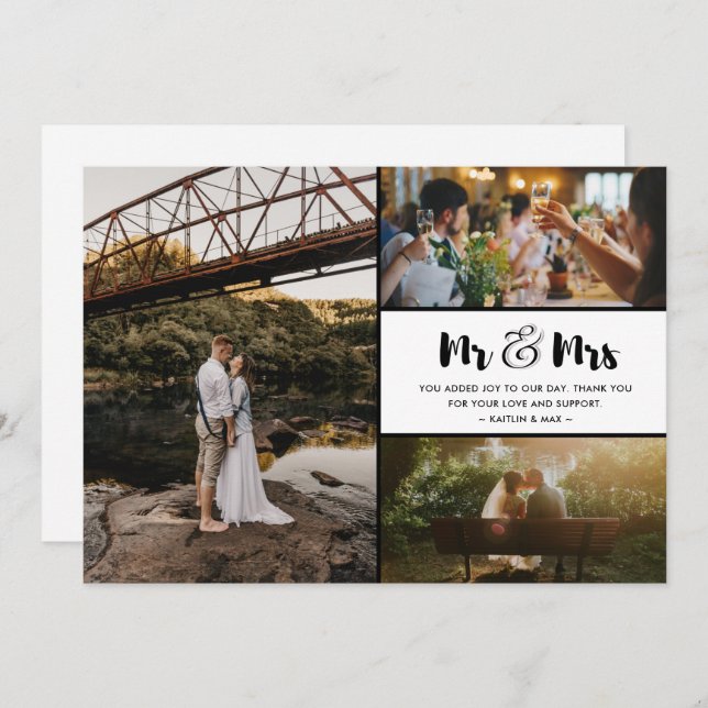 M. et Mme Mariage Photo Merci (Devant / Derrière)