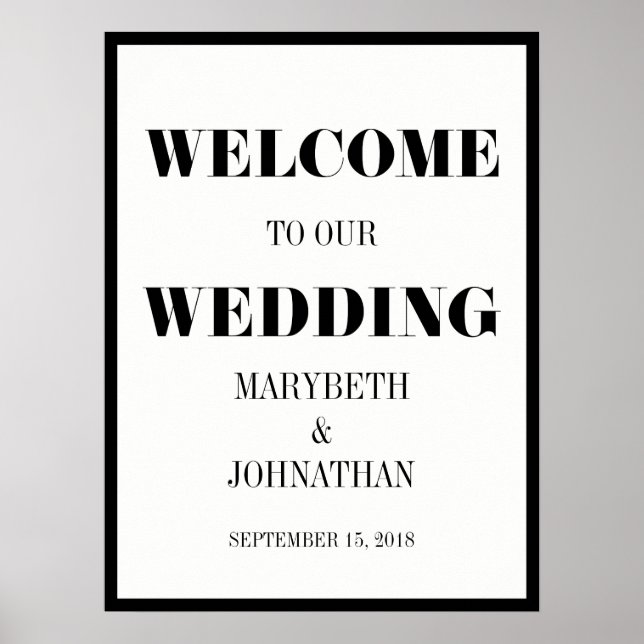 M. et Mme Modern Bold Mariage Accueil Poster (Devant)