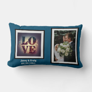 M. et Mme Monogram Mariage Oreiller à jet de photo