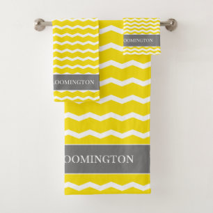 M. et Mme motif de zigzag gris jaune de chevron