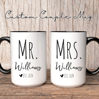M. et Mme mug, tasse de couple sur mesure, cadeau 