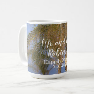 M. et Mme Palm Trees Mariage Mug