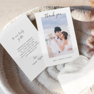 M. et Mme Photo Mariage Merci Foil Card