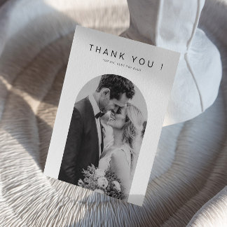 M. et Mme Photo Mariage Merci Foil Card