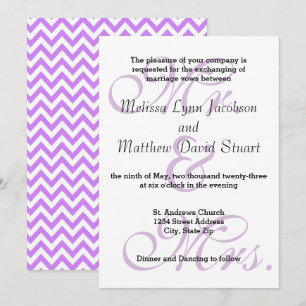 M. et Mme Purple - Faire-part de mariage