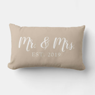 M. et Mme Script Coussin Mariage établi