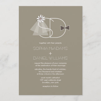 M. et Mme Veil et invitation de mariage de