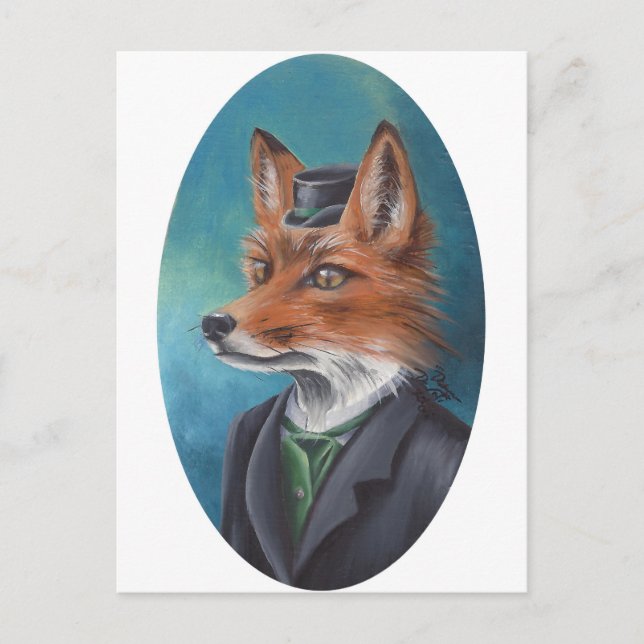 M. Fox Carte postale Animal Carte postale Fox Art (Devant)