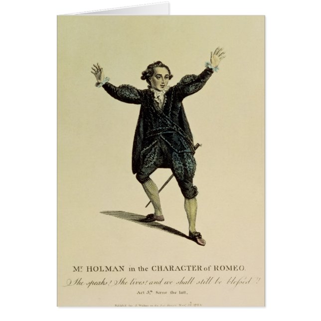 M. Holman dans le caractère de Romeo, pub. 1784 (Devant)