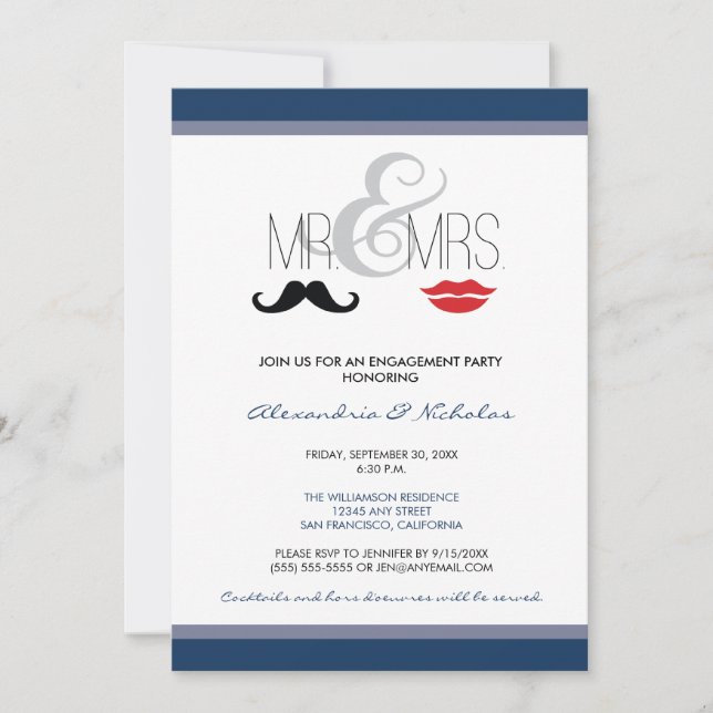 M. Invitation de la partie d'engagement de & Mme ( (Devant)