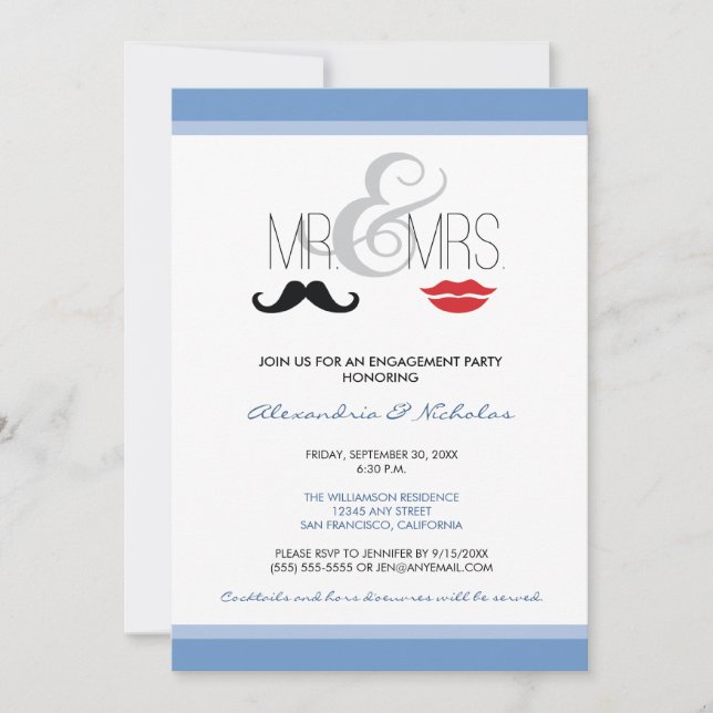 M. Invitation du parti d'engagement de & Mme (lila (Devant)
