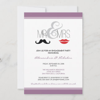 M. Invitation du parti d'engagement & Mme (lavande