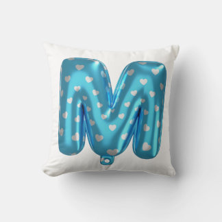 M Latter Imprimé Coloré Coussin de jet personnalis
