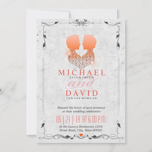 M. & M.  - Invitation de mariage gay (Devant)