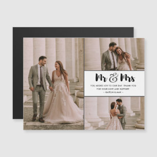 M. Mme 3 Mariage photo Merci