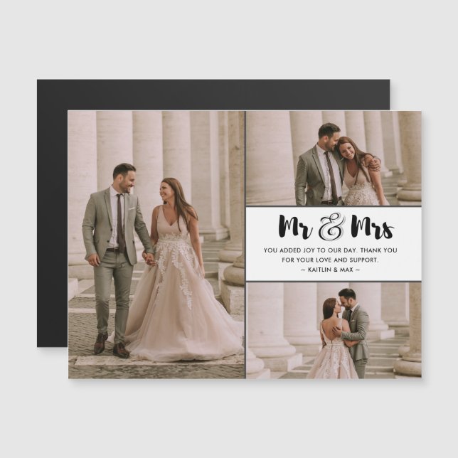 M. Mme 3 Mariage photo Merci (Devant / Derrière)