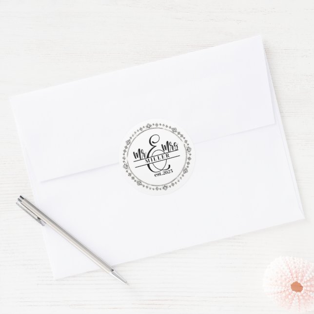 M. & Mme Autocollant (Enveloppe)