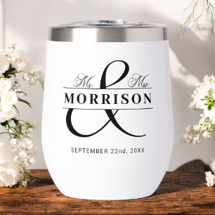 M. Mme Black White Wedding Favor