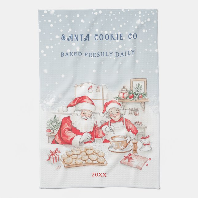 M. & Mme Claus Cookies de Noël Serviettes de cuisi (Vertical)