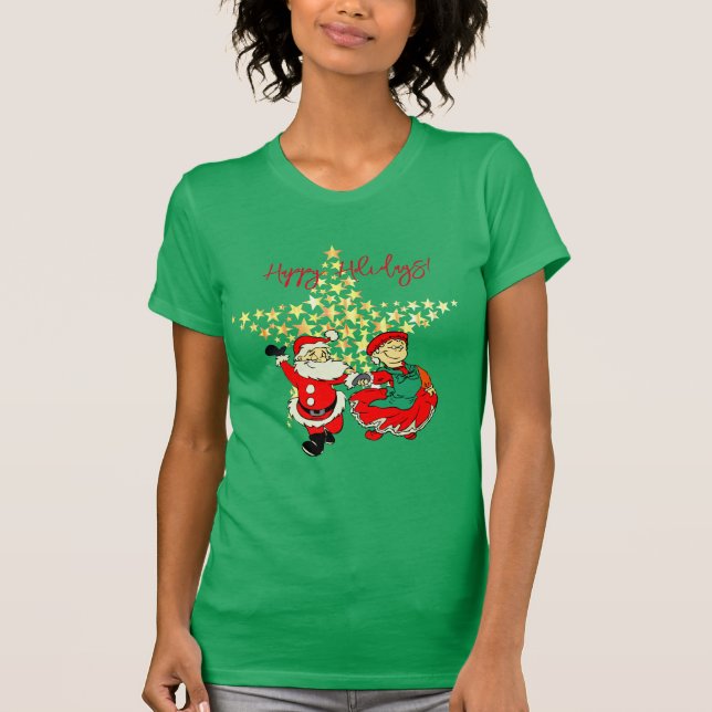 M. & Mme Claus T-Shirt Christmas Green (Devant)