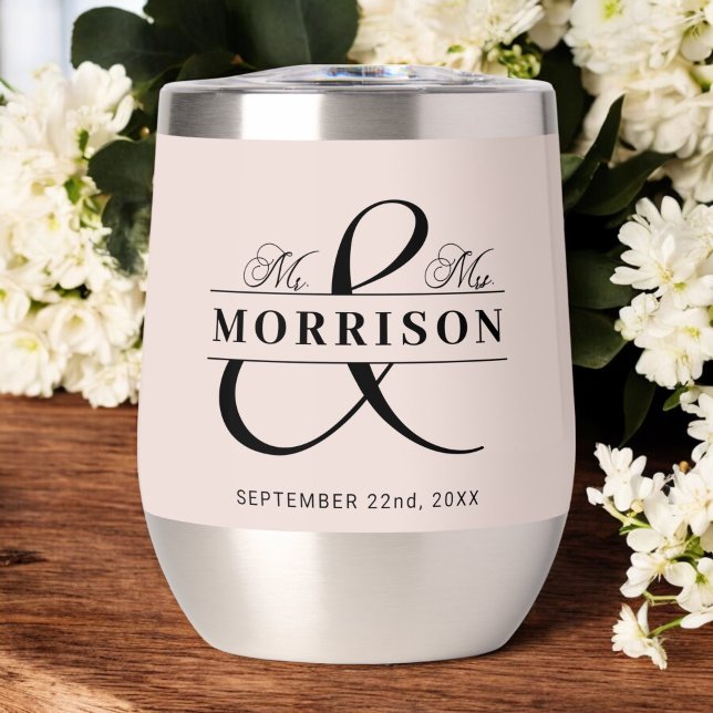 M. Mme Dusty Pink Wedding Favor (Créateur téléchargé)