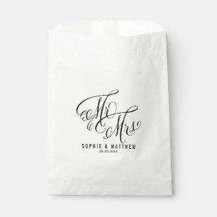 M. & Mme Elegant Script   Sacs de faveur de mariag