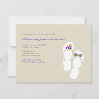 M. & Mme Flip Flops Carte de réception de mariage