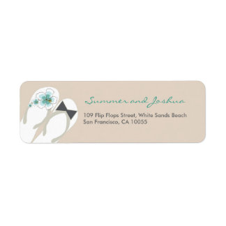 M. & Mme Flip Flops Étiquettes de adresse de maria