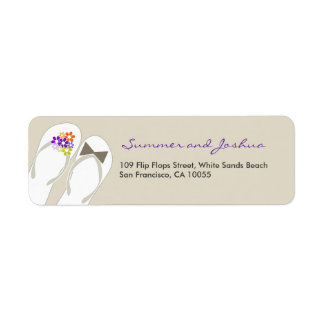 M. & Mme Flip Flops Étiquettes de adresse de maria