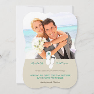 M. & Mme Flip Flops Faire-part de mariage sur la p