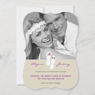 M. & Mme Flip Flops Faire-part de mariage sur la p
