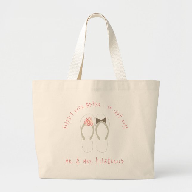 M. & Mme Flip Flops Sac fourre-tout de mariage de  (Devant)
