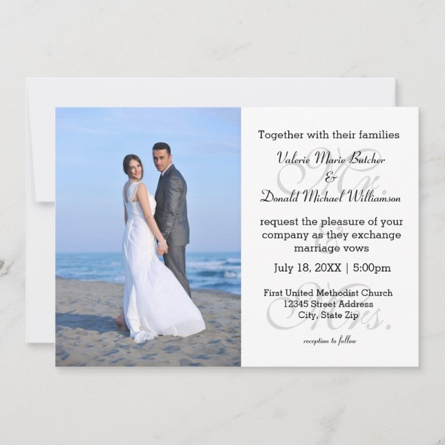 M. & Mme Gray - Faire-part de mariage photo (Devant)