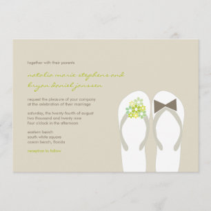 M. & Mme Green Flip Flops Invitation de mariage de