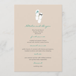 M. & Mme Hibiscus Flip Flops Mariage Carte de menu
