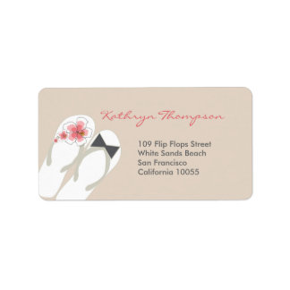 M. & Mme Hibiscus Flip Flops Mariage Étiquette de