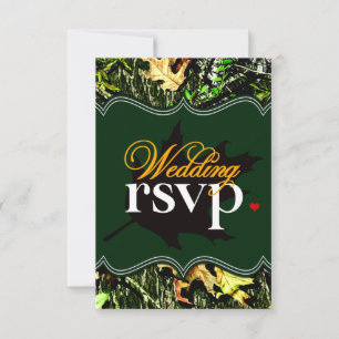 M. & Mme Hunting Camo Green Wedding Cartes RSVP