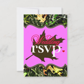 M. & Mme Hunting Camo Pink Wedding Cartes RSVP