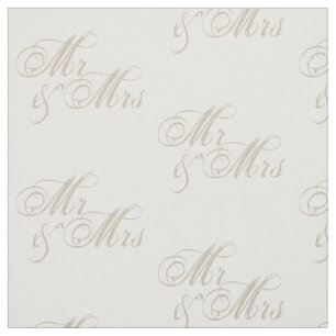 M.&Mme Mariage Célébration Tissu blanc