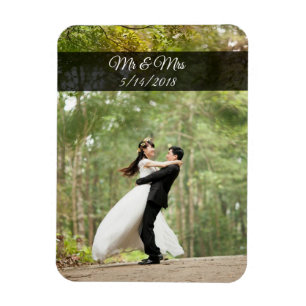 M. & Mme Mariage Couple Photo Mini Magnet