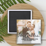 M. & Mme | MARIAGE | Magnet de Carré photo personn<br><div class="desc">M. & Mme | MARIAGE | Photo Carré Magnet personnalisé. Customisez l'aimant carré en modifiant les noms et l'image.</div>