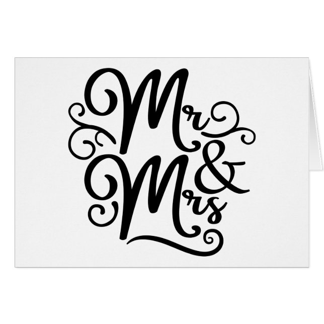 M. & Mme Mariage vient de se marier Monogramme noi (Devant Horizontal)