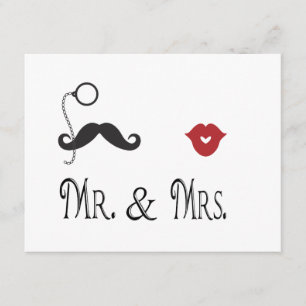 M. & Mme Mustache & Lèvres Mariage Invitations