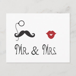 M. & Mme Mustache & Lèvres Mariage Invitations