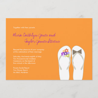 M. & Mme Purple Flip Flops Invitation de mariage d