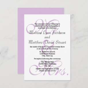 M. & Mme Purple - Mariage 3x5 et Invitation de réc