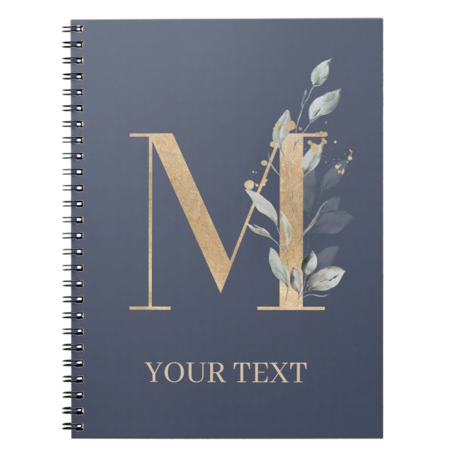 M Monogram Floral Carnet personnalisé (Devant)