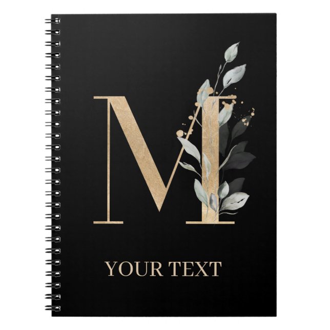 M Monogram Floral Carnet personnalisé (Devant)