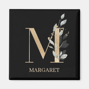 M Monogram Floral Magnet personnalisé